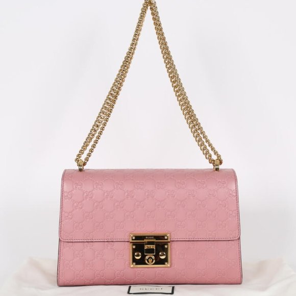 Gucci Medium Padlock Guccissima Shoulder Bag Pink New with Dustbag - Picture 1 of 12